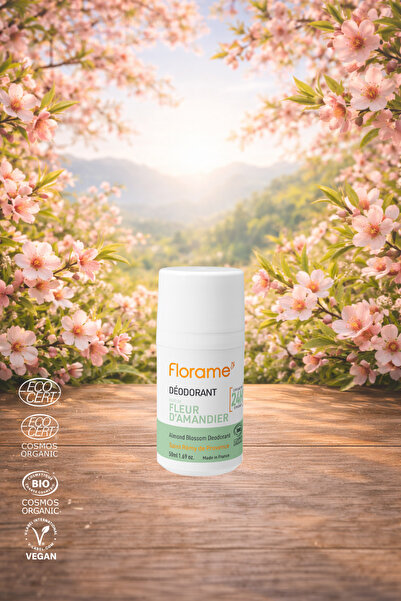 Florame Organik Badem Çiçeği Roll-On Deodorant 50 ml - %100 Doğal - Vegan - C...