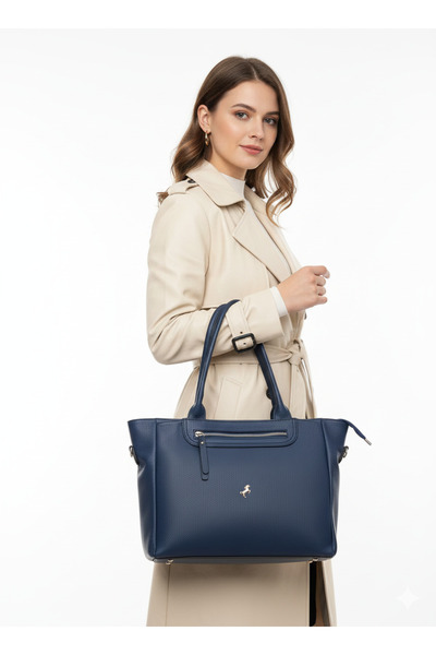 H&D COLLECTİON Miami Polo Clup Leather-Look Women's Large Size Handbag