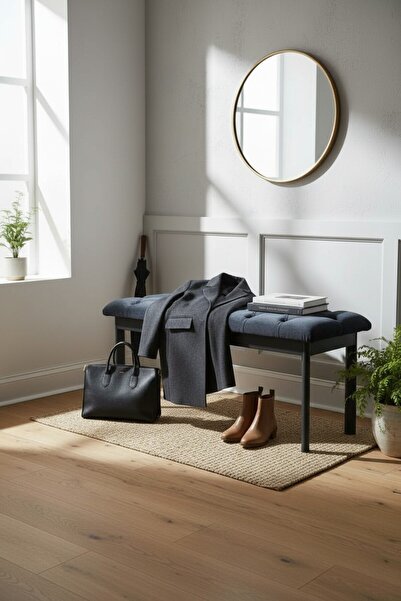 baresmu Süme Bench Puf – Kapitoneli Oturma Bankı 105x40 cm | Modern Bench Puf...