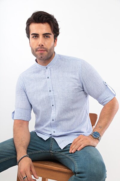 Fitmens Slim fit Muška košulja sa dugim rukavima i sudijevim ovratnikom sa po...