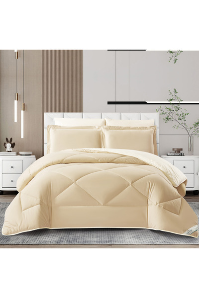 Donetella طقم لحاف من 6 قطع - مقاس كينج 260 × 240 سم، مصنوع من الألياف الدقيق...