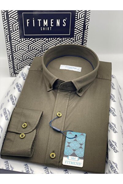 Fitmens Slim fit Muška košulja dugih rukava koja se može prati Gabardin sa po...