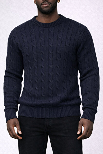 ROY501 Men's Crew Neck Sweater Winter Thick Knitwear Sweater Crew Neck Sweate...