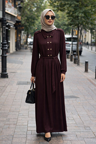 FUAT GÜRSEN Жакардова рокля Cupra с връзки на талията