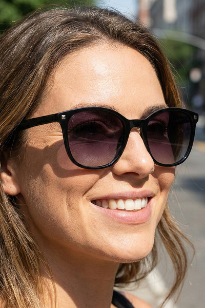 sun factory Polarized Black Shiny Women's Sunglasses with Uv400 Protection 13...