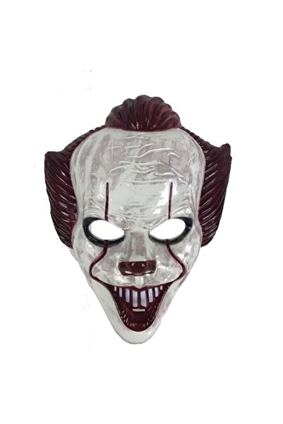 partidolu Halloween Plastik Katil Palyaço Maskesi Killer Clown Mask.