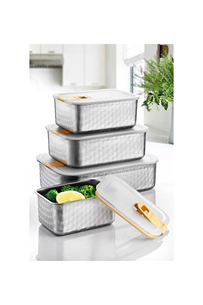 NEOFLAM Perfect Seal Paslanmaz Çelik Saklama Kabı 4'lü Set