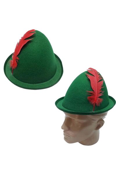 partidolu Oktoberfest Bira Festivali İçin Keçe Yeşil Bavyera Alman Şapkası Ye...