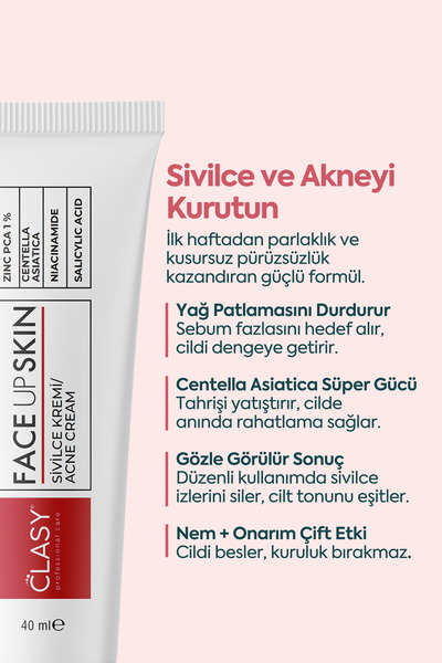 Clasy Care Face Up Skin Kremi, Izi Ve 40ml