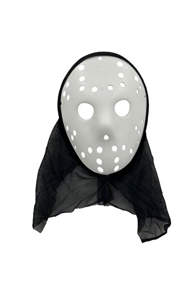 partidolu Halloween Jason Voorhees Hockey Hokey Maskesi Kapüşonlu Yetişkin Be...