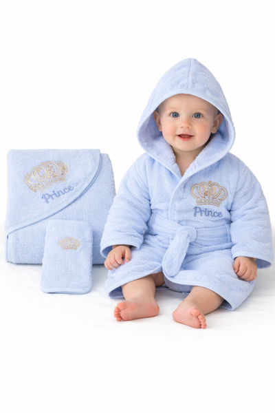 Baby Shez %100 Pamuk Yenidoğan Bebek Çocuk Bornoz Havlu Takımı Set SB 686 0-2...
