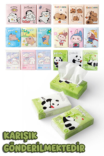 M&H 9'lu 1 Paket Cep Mendili Ekstra Yumuşak ve Dayanıklı Pratik Çanta Boy Mendil