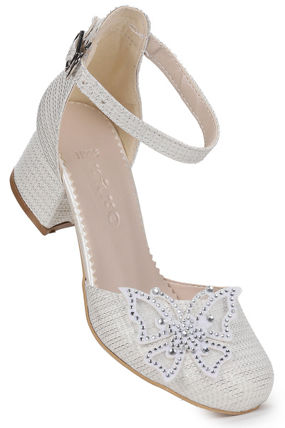 Kiko Kids Pantofi de seara pentru fete Zete Kum Simli cu toc de 4 cm