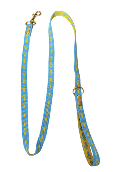 balkonda حزام مشي للكلاب بعرض 2 سم، حبل عمود فقري باللون الأزرق الفاتح والأصفر