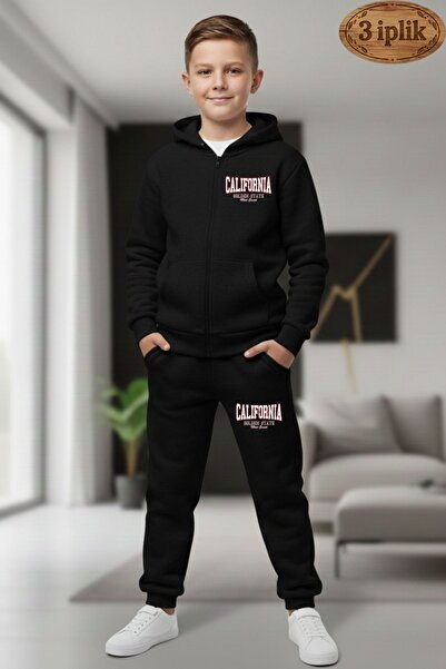 cm buseyiz Set de trening pentru băieți California cu imprimeu 3 Thread Ş cu ...