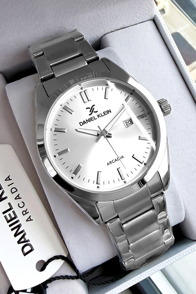 Daniel Klein Orijinal Erkek Kol Saati 3 Atm Su Geçirmez Gümüş Renk Çelik Kord...