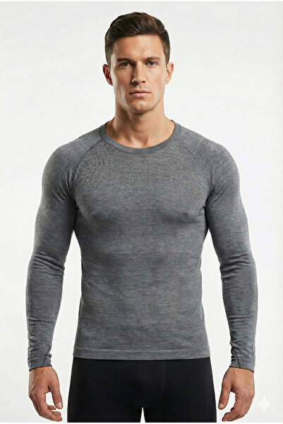 baim Men's Sports Underwear - Seamless, Wool Fabric, Long Sleeve