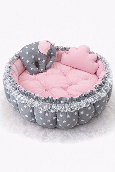 Jaju Baby Gri Pembe Kombin Açılır Kapanır Oyun Minderi Jaju Babynest Anne Yan...