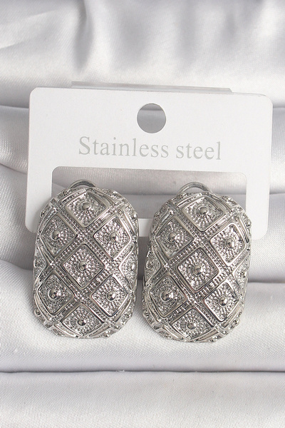 shopwave أقراط نسائية مطرزة باللون الفضي والنحاسي