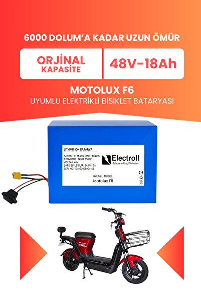 ELECTROLL Motolux F6 Batarya 48v 18 Ah Lifepo4 (ELEKTRİKLİ BİSİKLET İÇİN)