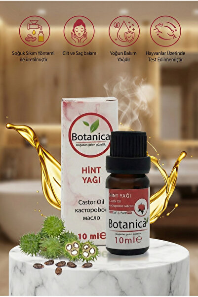 botanica %100 Saf Soğuk Sıkım Hint Yağı 10 ml (Hexane Free) - Saç ve Kirpik G...