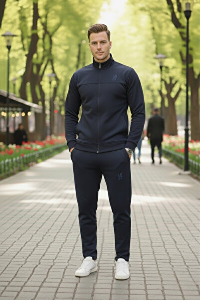 LFSPORT Men's Relaxed Navy Blue Tracksuit Set - 85752