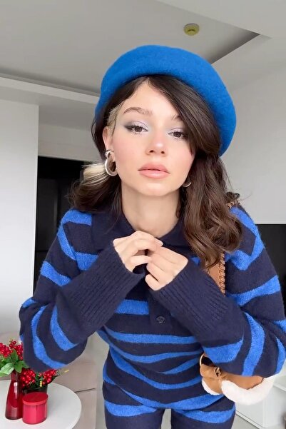 Külah Kadın Yünlü Oversize Premium Fransız Bere - Camel