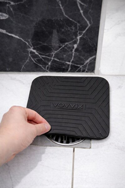 RED KİTCHEN Siyah Renk Kare Kötü Koku Önleyici Silikon Mat Banyo Mutfak Lavab...