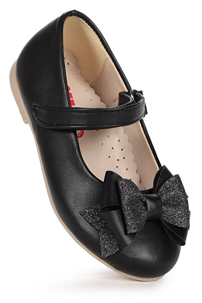 Kiko Kids Pantofi de balerină pentru fete cu velcro și paiete argintii