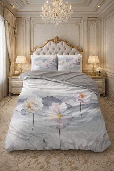 Sleeptime Bed linen, Sleeptime, for 2 people, 100% Microfiber, Annique Grey m...