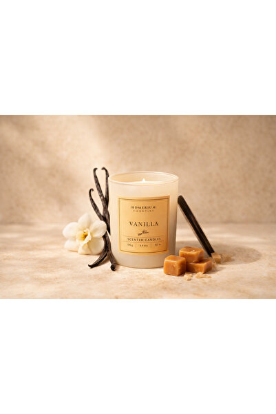 HOMERİUM Vanilla Soy Wax Candle 160 gr Bej