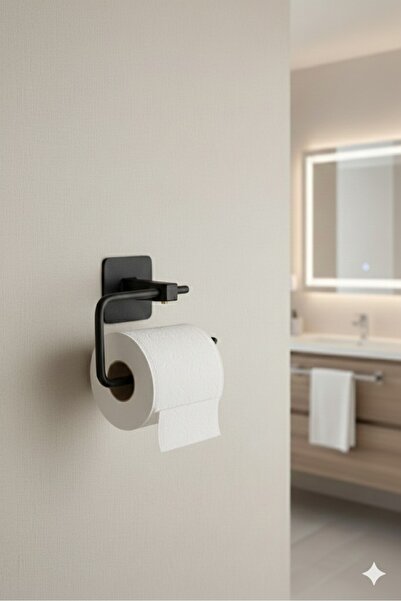 Aktel Banyo Kare Yapışkanlı Açık Tuvalet Kağıtlığı Tutucu Wc Kağıtlık Tutucu Banyo