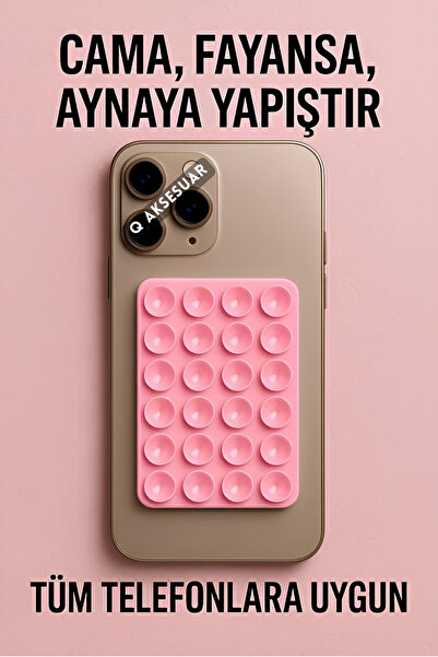 Q Aksesuar Vakumlu Slikon Vantuz Telefon Tutucu, Cep Telefonu İçin Yapışkanlı...