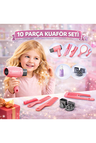 VARDEM OYUNCAK Kız Çocuk Oyuncak Saç Şekillendirme Kuaför Seti Hair Styling S...