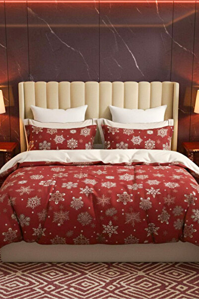 MORE HOME غطاء لحاف مزدوج + غطاء وسادة (بدون ملاءات) ندفة الثلج