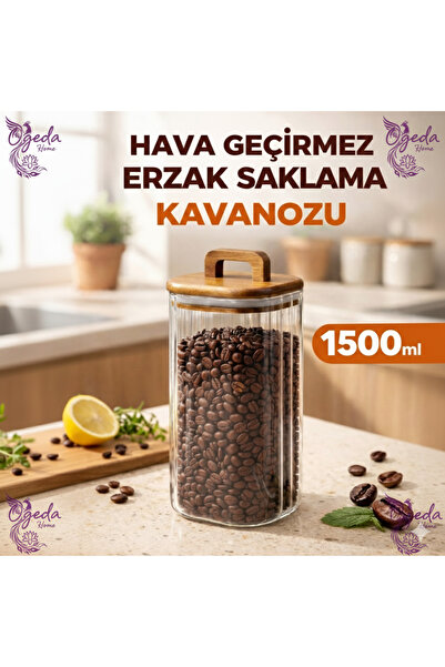 MİEN Akasya Kapaklı Cam Kavanoz 1500 ML –Büyük Boy Kahve, Bakliyat&Kuruyemiş ...