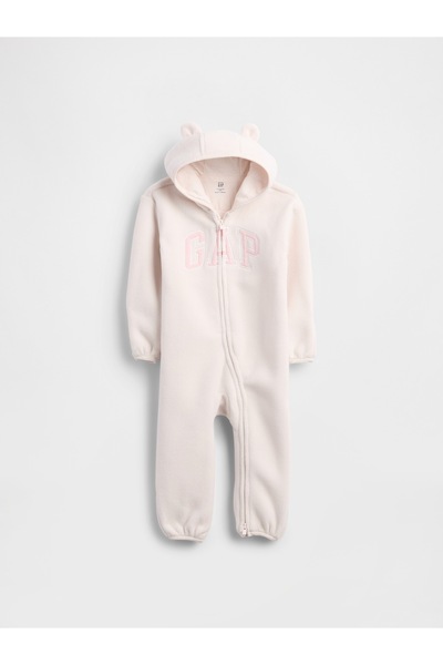 GAP Bebek Açık Pembe Kapüşonlu Logo Tulum