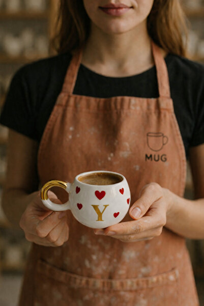 Mugtasarım كوب قهوة تركي مصنوع يدويًا من السيراميك مطلي بالذهب عيار 24 قيراط ...