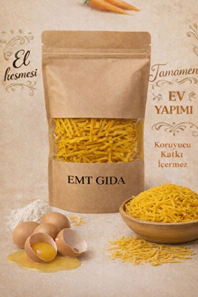 EMT GIDA Ev Yapımı Havuçlu Erişte – El Kesmesi, Katkısız, Doğal Ev Eriştesi 1...