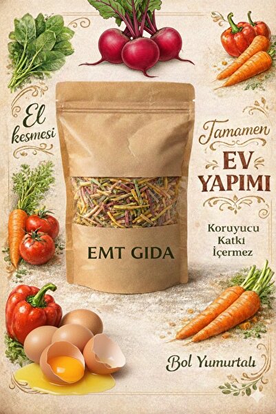 EMT GIDA Ev Yapımı Karışık Erişte – El Kesmesi, Katkısız, Doğal Ev Eriştesi 7...