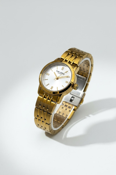 Tom Jones Women's Wristwatch with Steel Strap, Golden Yellow, Waterproof, 2 Y...