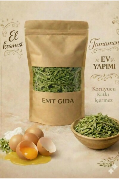 EMT GIDA Ev Yapımı Ispanaklı Erişte – El Kesmesi, Katkısız, Doğal Ev Eriştesi...