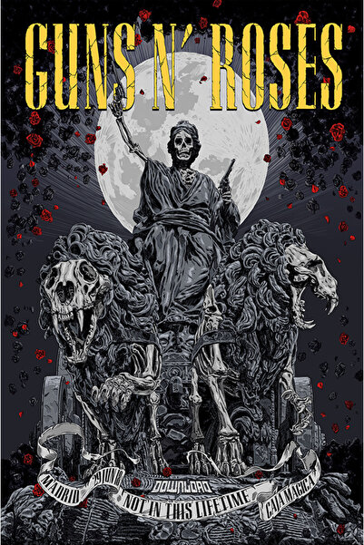 Nivendi Guns N' Roses Kumaş Duvar Örtüsü Ev Dekorasyon Duvar Halısı Tapestry