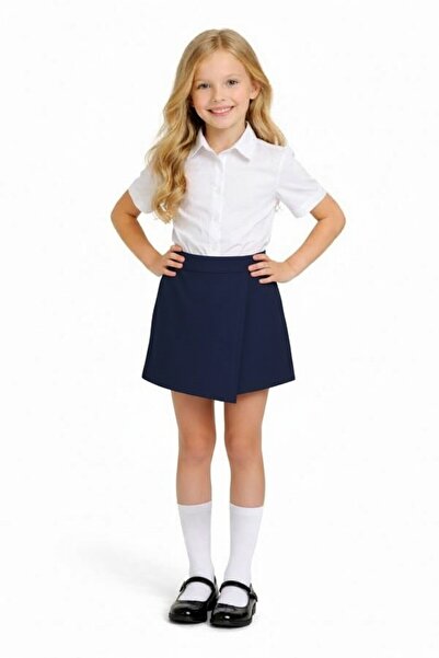 SeaBubbles Likralı Penye Kız Çocuk Okul Şort Etek