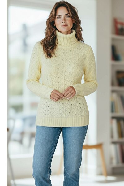 Pulltonic Kaşmir Yün Boğazlı Kadın Kazak