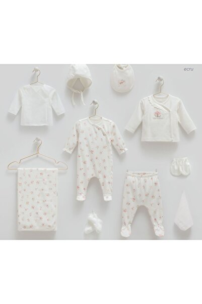Caramell İncibaby % 100 Pamuk Çiçekli Zarif 10'lu Kız Bebek Hastane Çıkış Set...