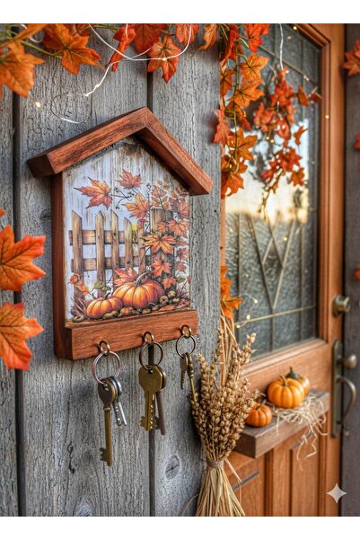 buraxe Handmade Wooden Key Holder Board, Home/Entrance/Doorway Decor, Gift, A...