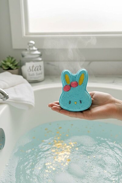 star bathbomb starbomb XXL Köpüren Maviş Tavşan 1 Adet Banyo Topu,Küvet Topu,...