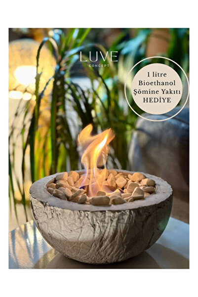 Luveconcept Rustik Masaüstü Şömine – Bioethanol Dekoratif Ateş Çukuru, Kokuda...