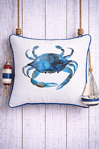 Alacastore Калъфка за възглавница с декоративен кант и морски мотив - възглав...